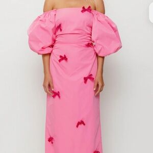 Amar Midi Dress by The Wolf Gang in Candy size XS